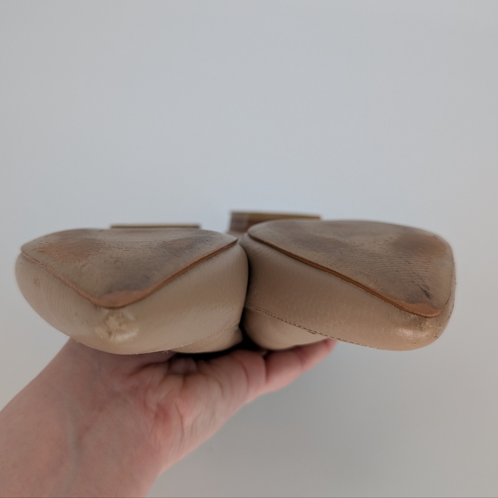 Marc Fisher Genuine Leather Pointed Toe Flats | 9M | Taupe Neutral Beige Cream - Picture 15 of 16